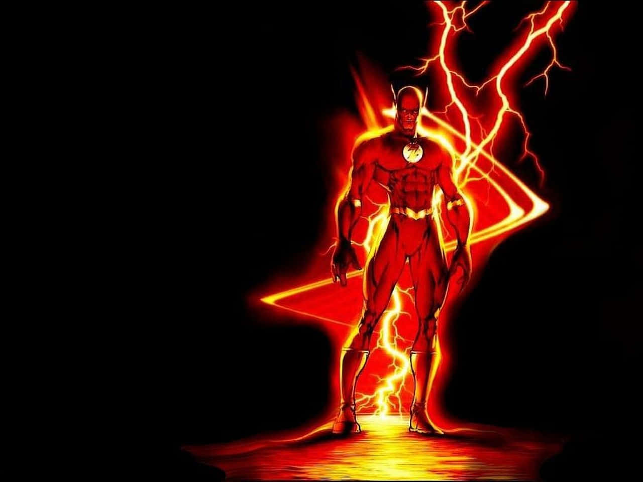 Cool Flash Red Lightning Graphic Art Background