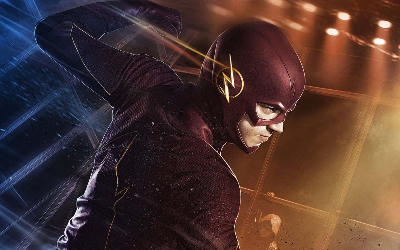 Cool Flash Tv Show Poster Fighting Background