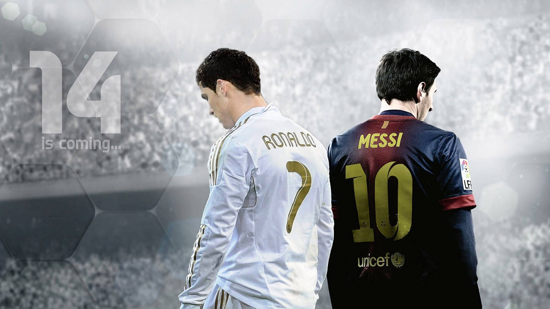 Cool Football Players Messi And Ronaldo Background