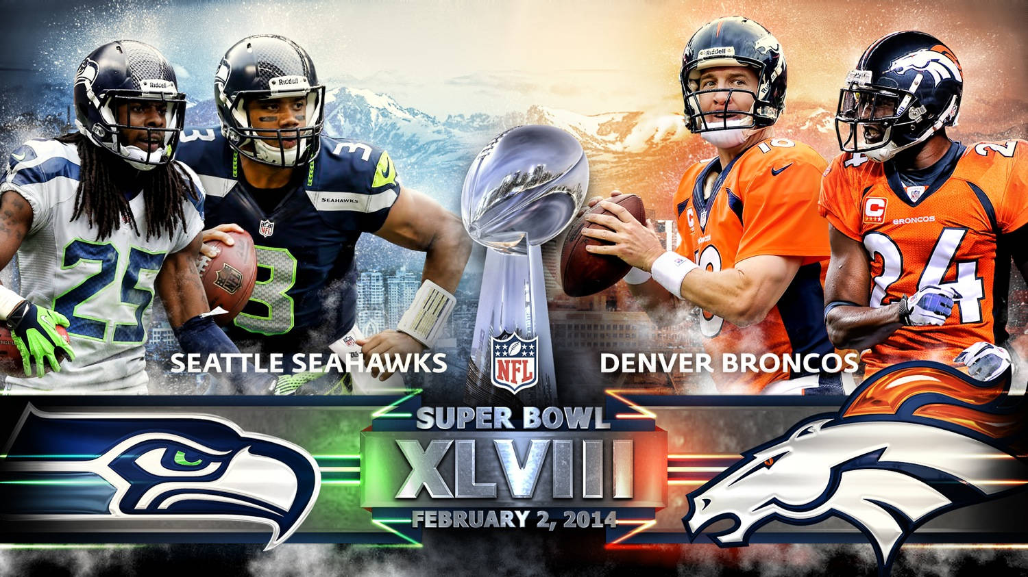Cool Football Super Bowl 48 Background
