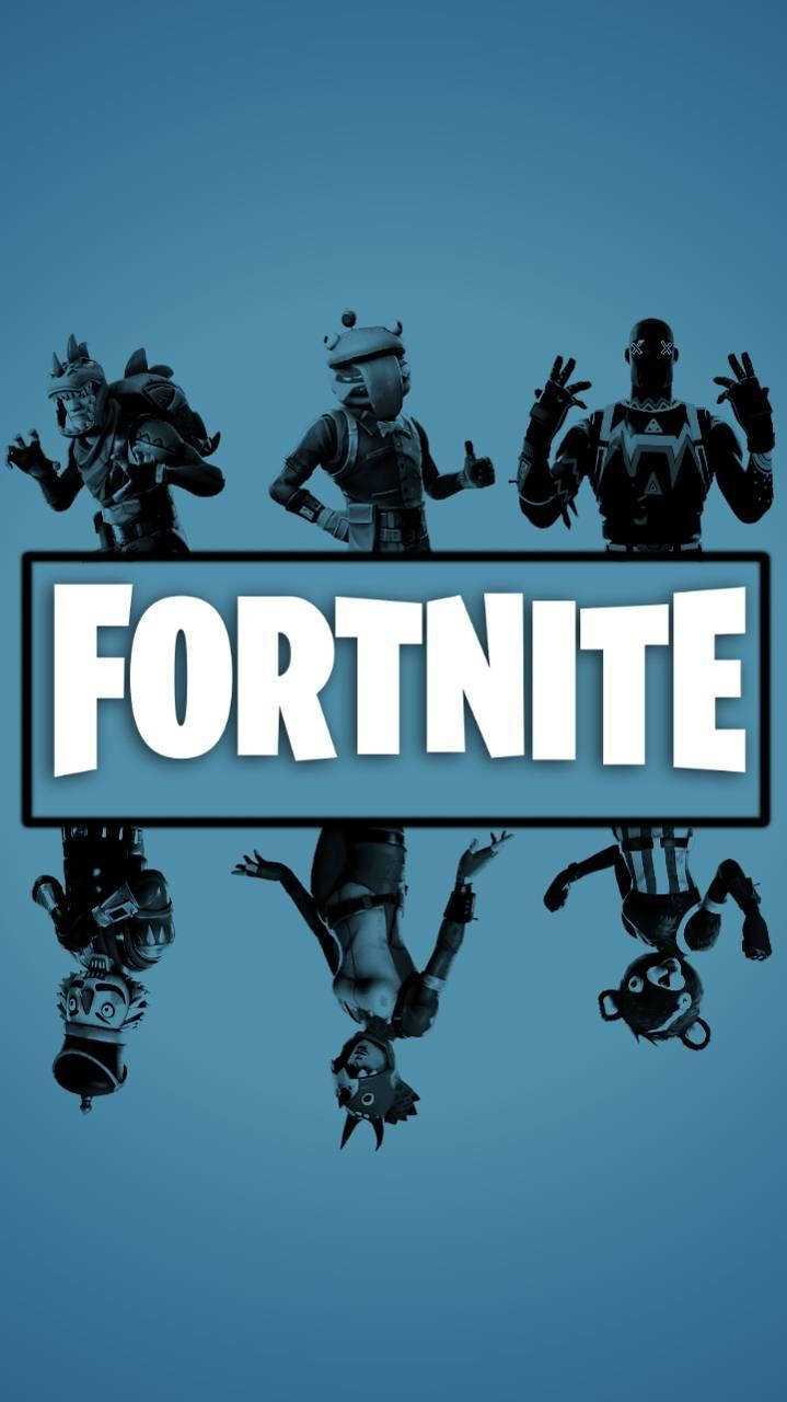 Cool Fortnite Skin Black And Blue Silhouettes Background