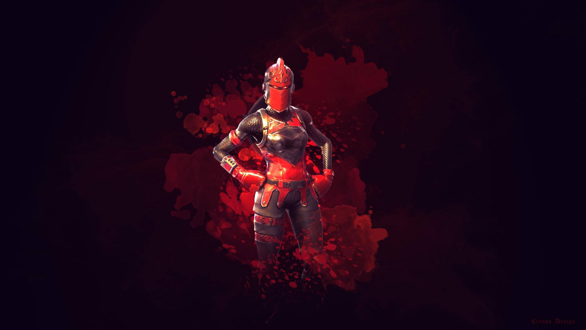Cool Fortnite Skin Red Knight Red Aesthetic Paint Background