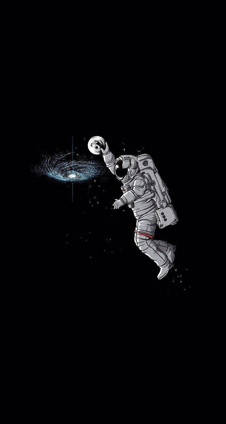 Cool Funny Dunking Astronaut Background
