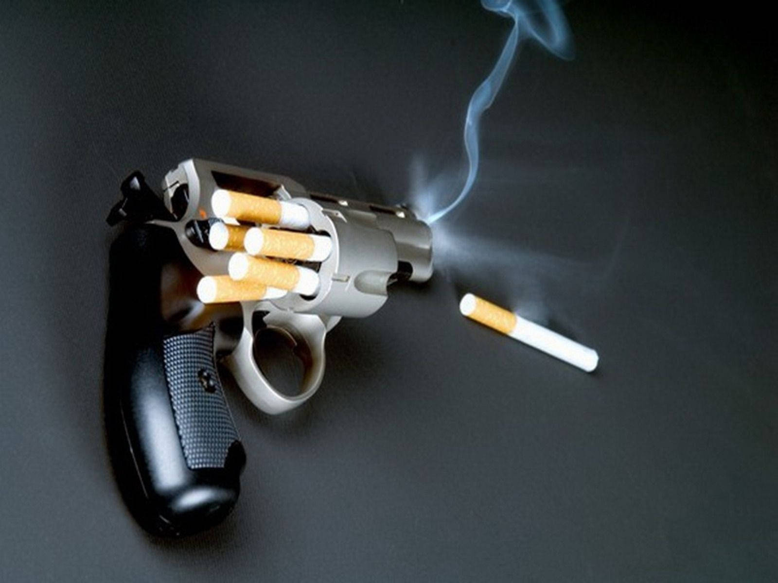 Cool Funny Gun And Cigarette Background