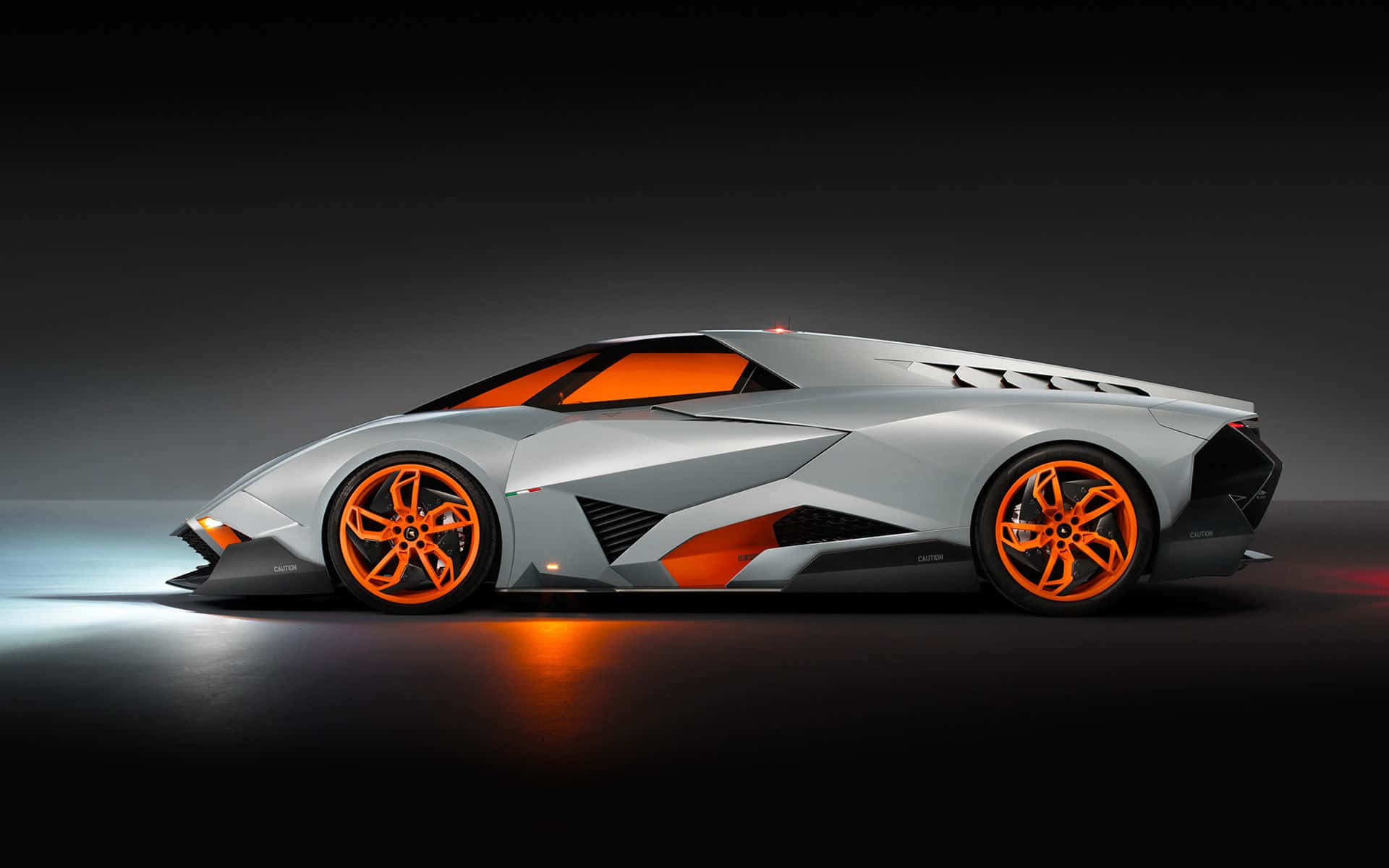 Cool Futuristic Silver Lamborghini Egoista Car Background