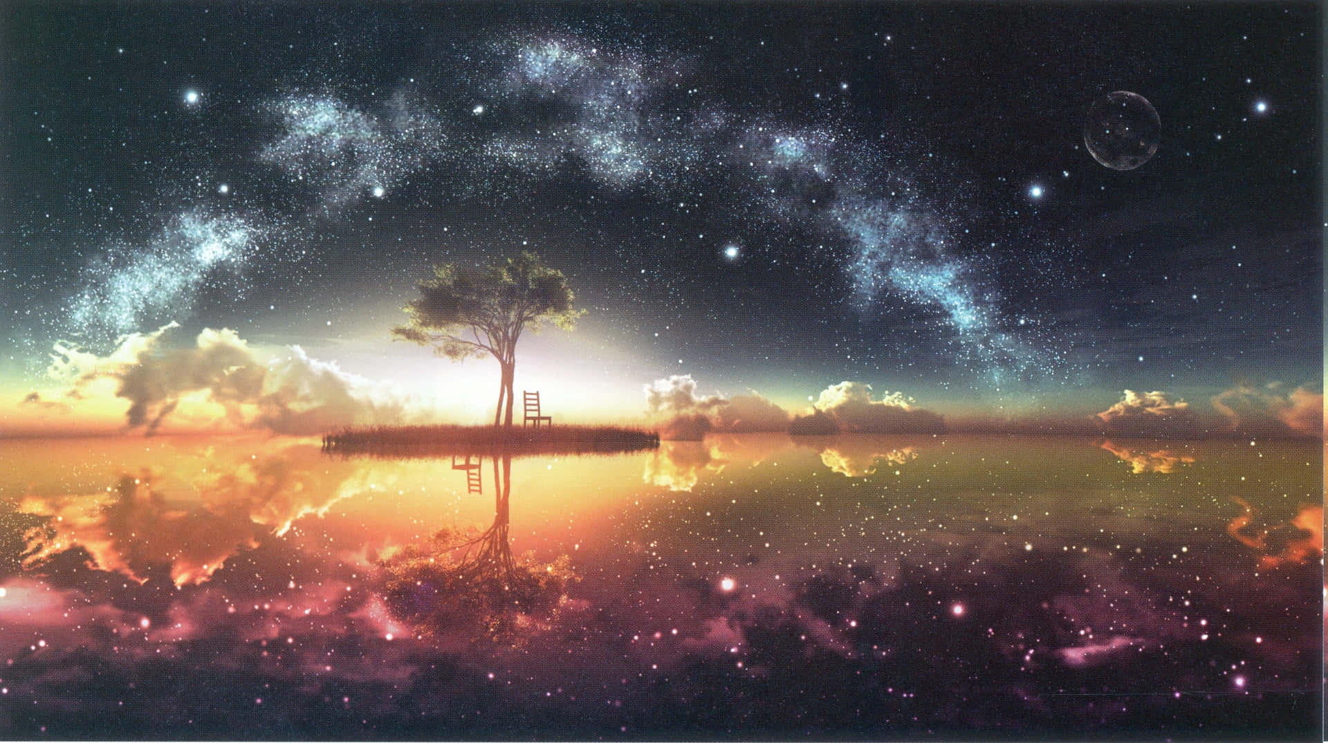 Cool Galaxy Beautiful Anime Scenery Background