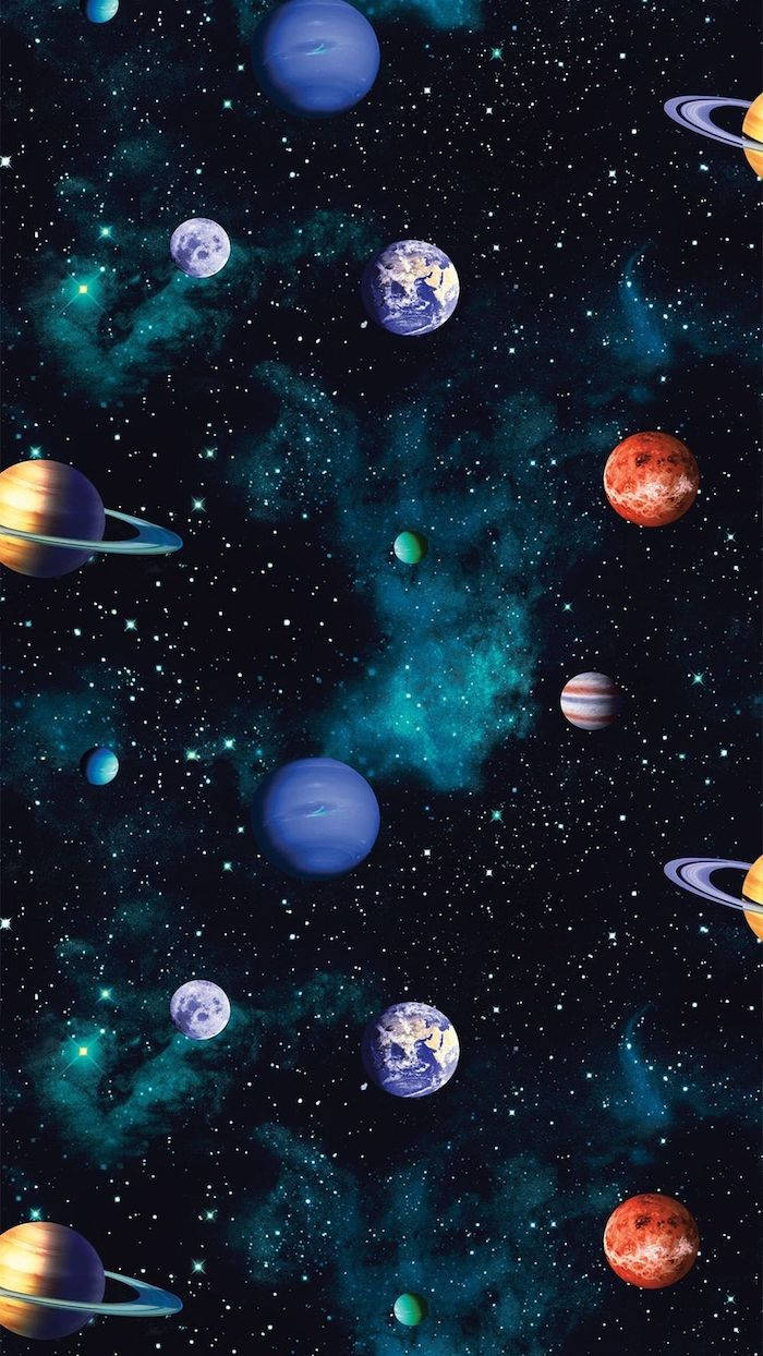 Cool Galaxy Planets Background
