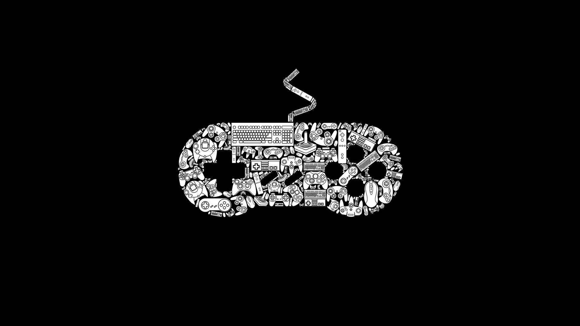 Cool Gaming Controllers Abstract Art Background