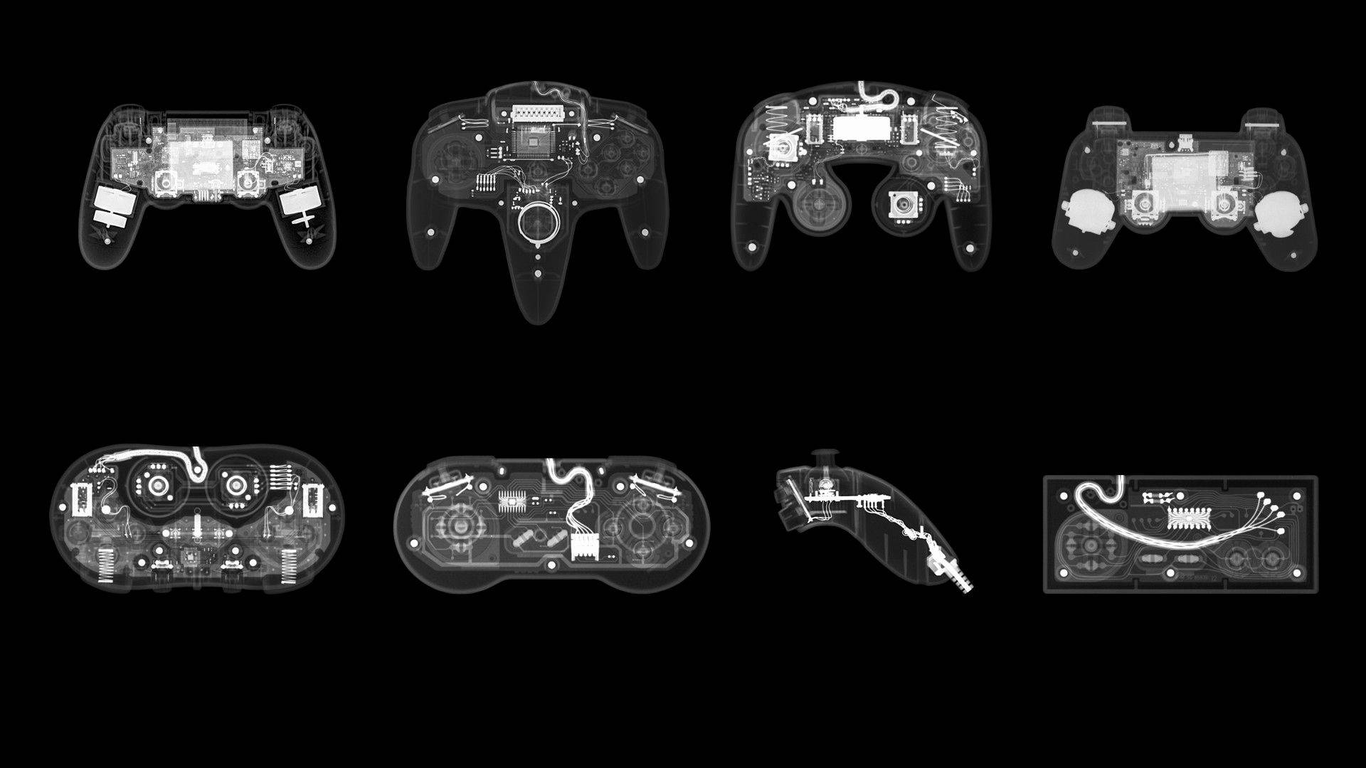 Cool Gaming Controllers X-ray Background