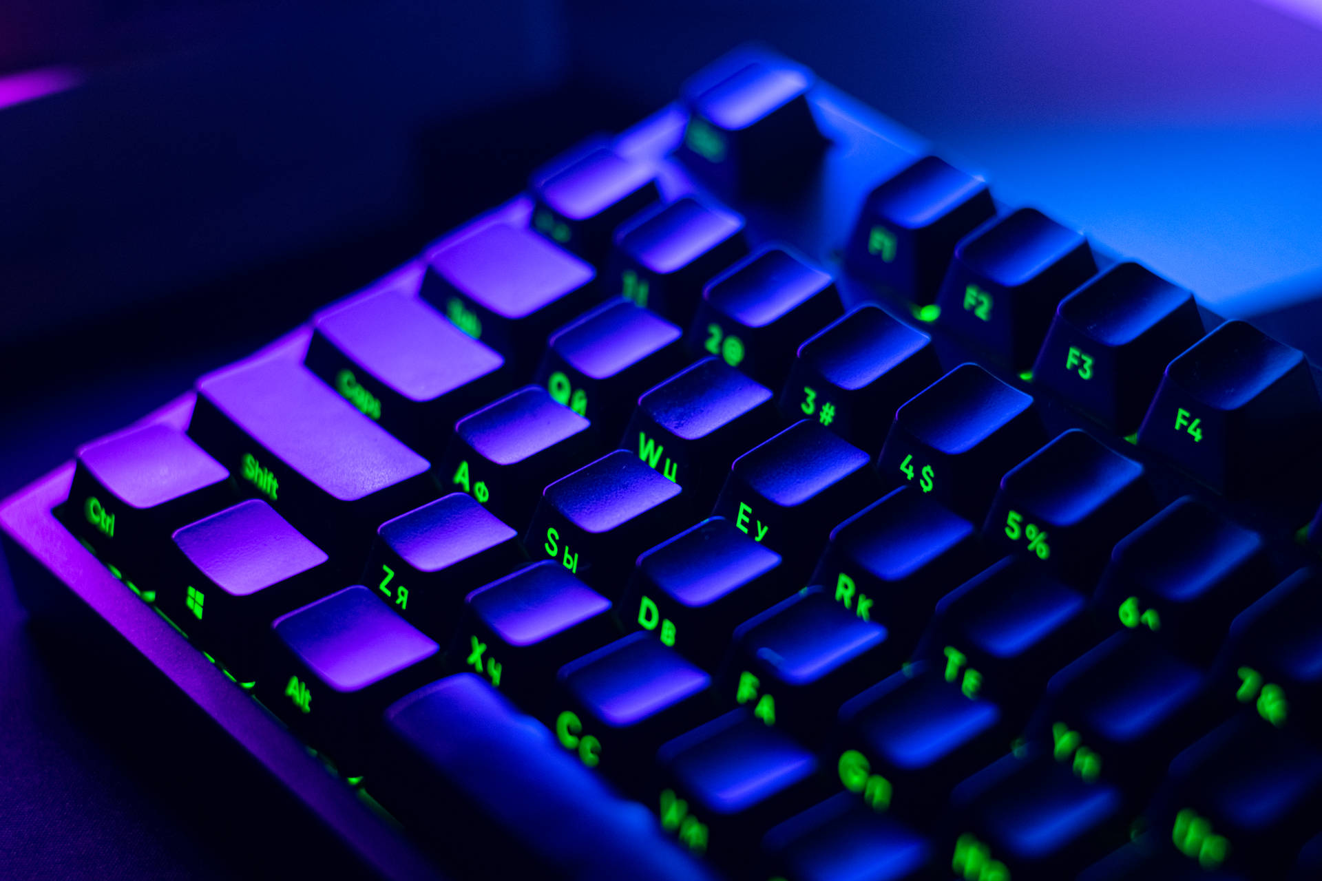 Cool Gaming Purple Aesthetic Keyboard Background