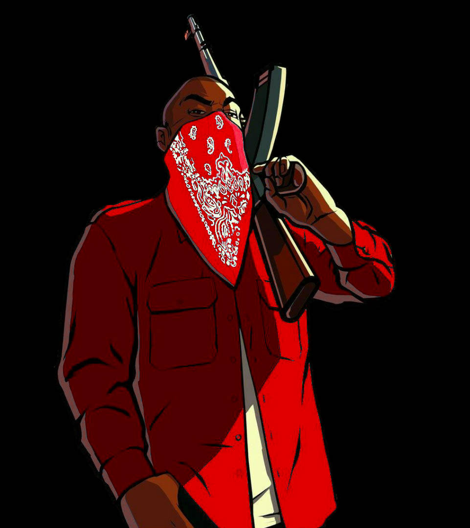 Cool Gangster Cartoon In Red Background