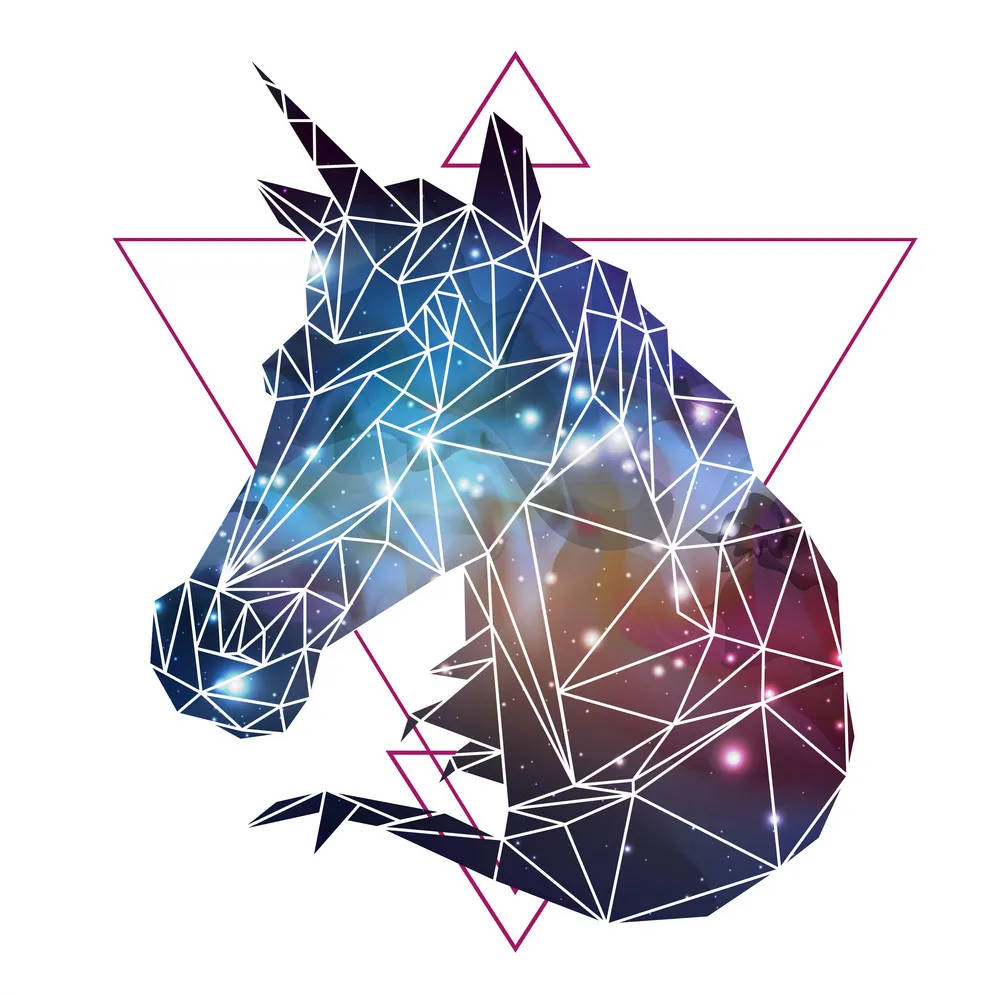 Cool Geometric Art Galaxy Unicorn Background