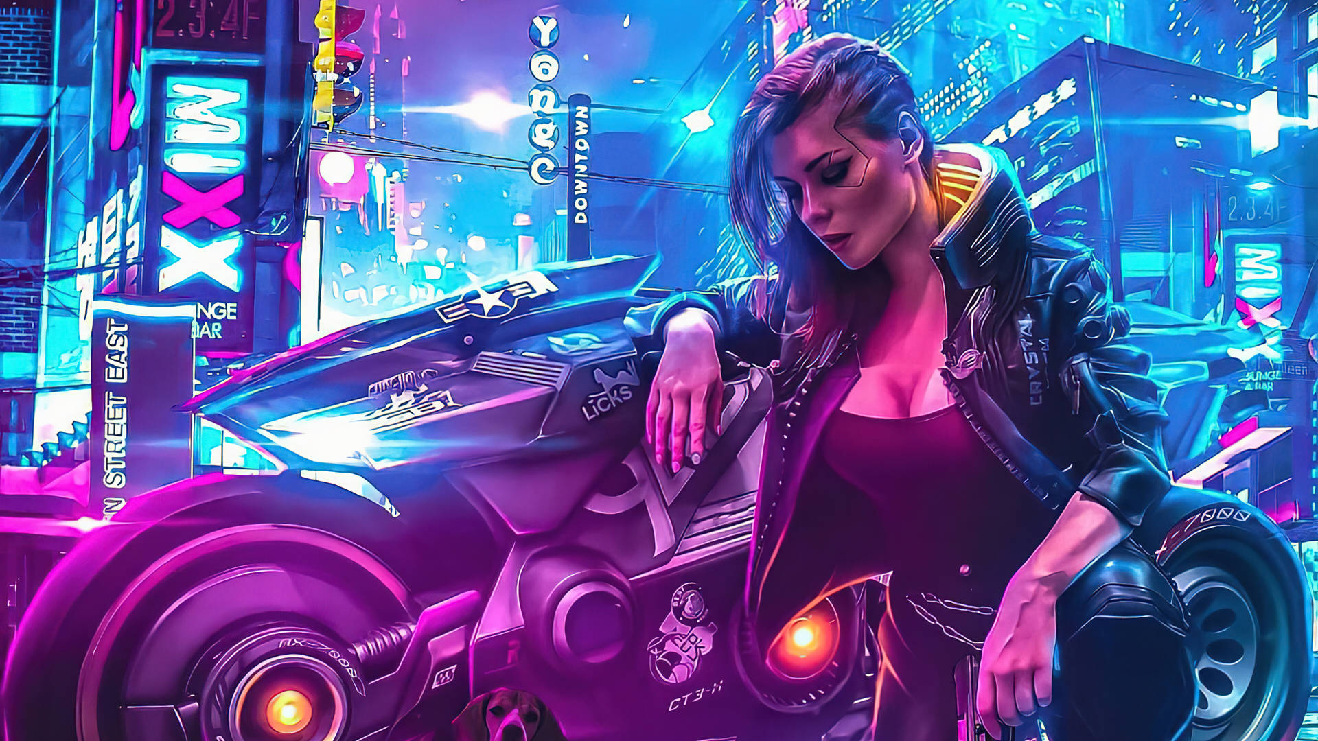 Cool Girl Motorcycle Background
