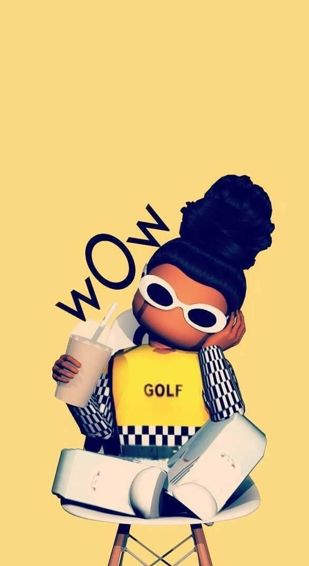 Cool Girl Roblox Yellow Iphone Background