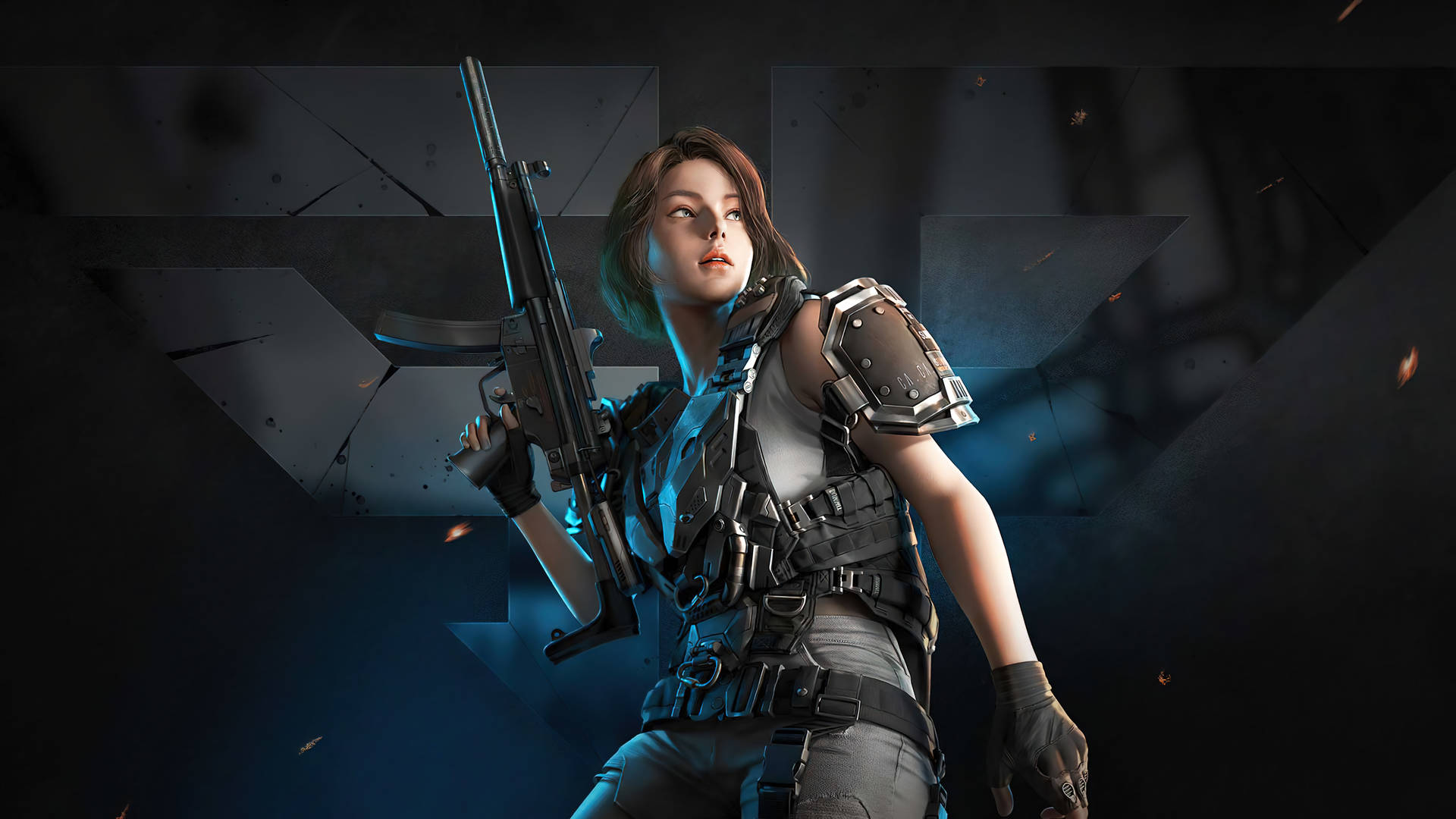 Cool Girl Soldier Background