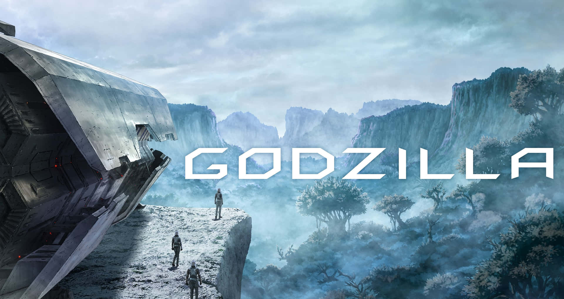 Cool Godzilla Forest Poster Background