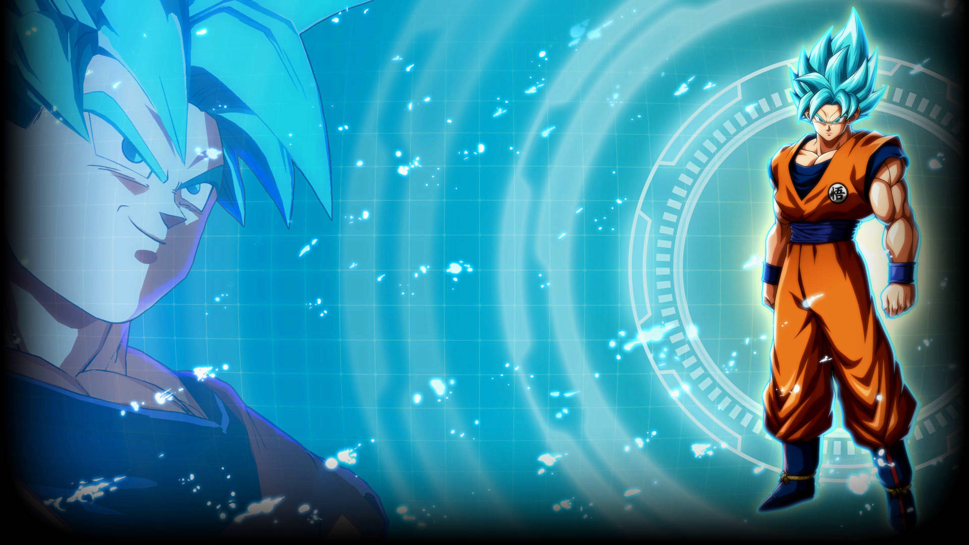 Cool Goku Super Saiyan Blue Background