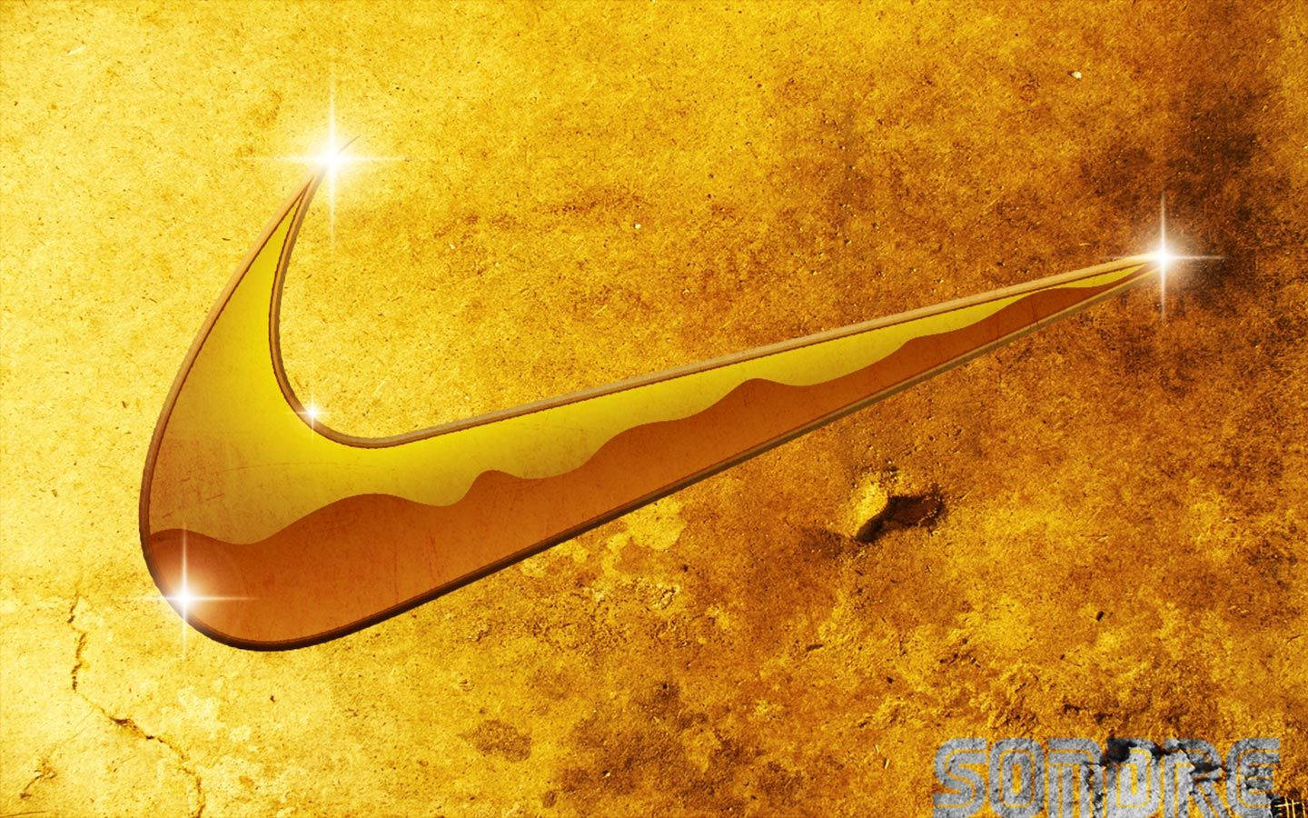 Cool Golden Nike Logo Background