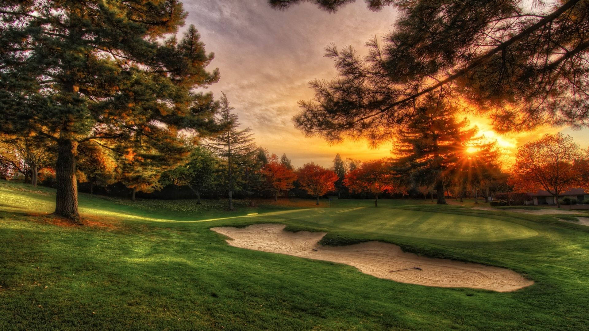 Cool Golf Country Club At Woodmoor Sunset Background