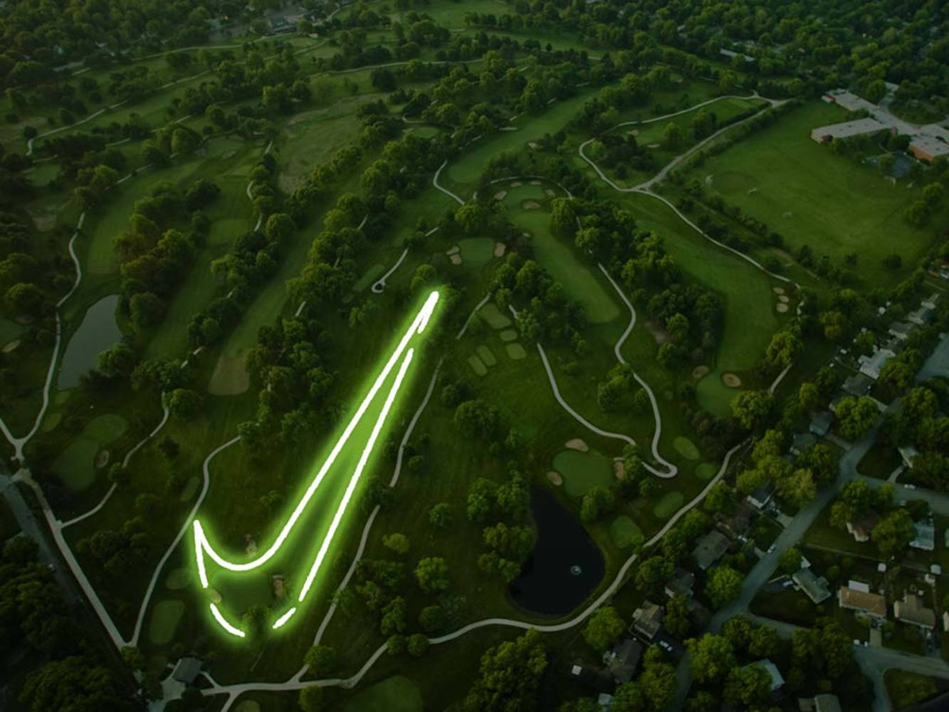 Cool Golf Nike Course Aerial Shot Background