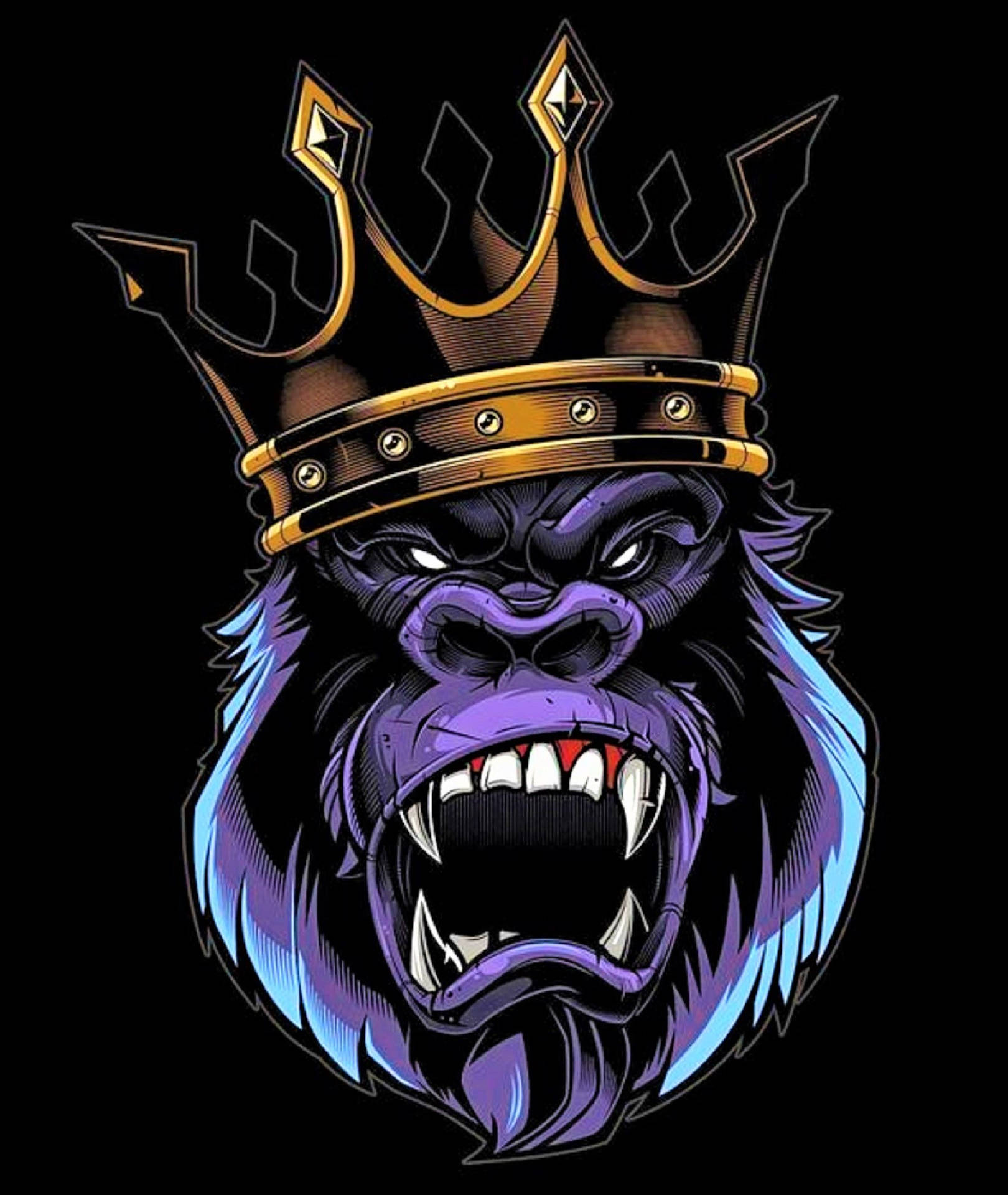 Cool Gorilla King Digital Art