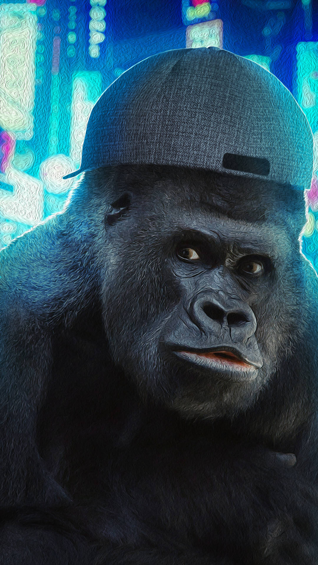 Cool Gorilla With Silly Hat Background