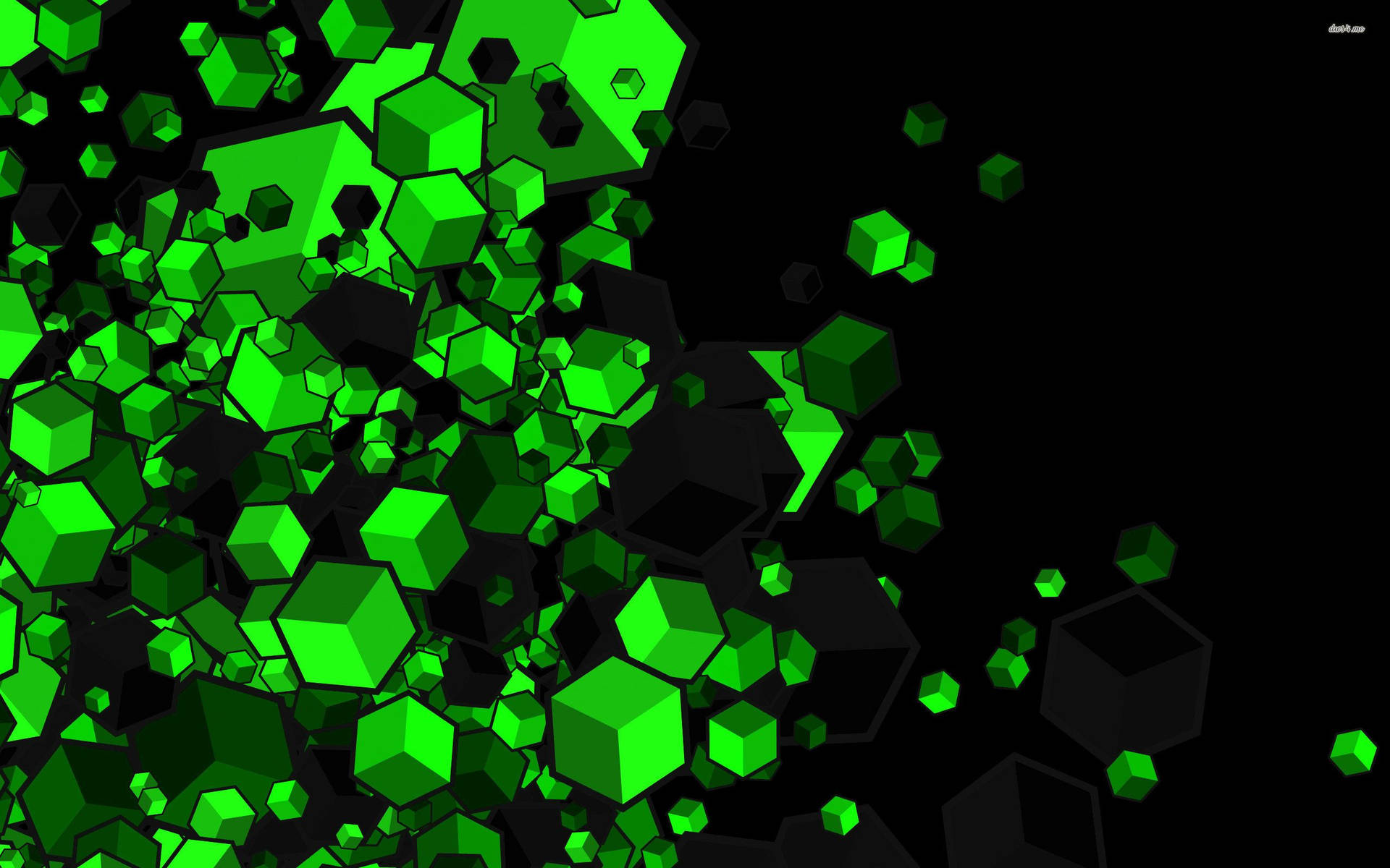 Cool Green Cubes Background