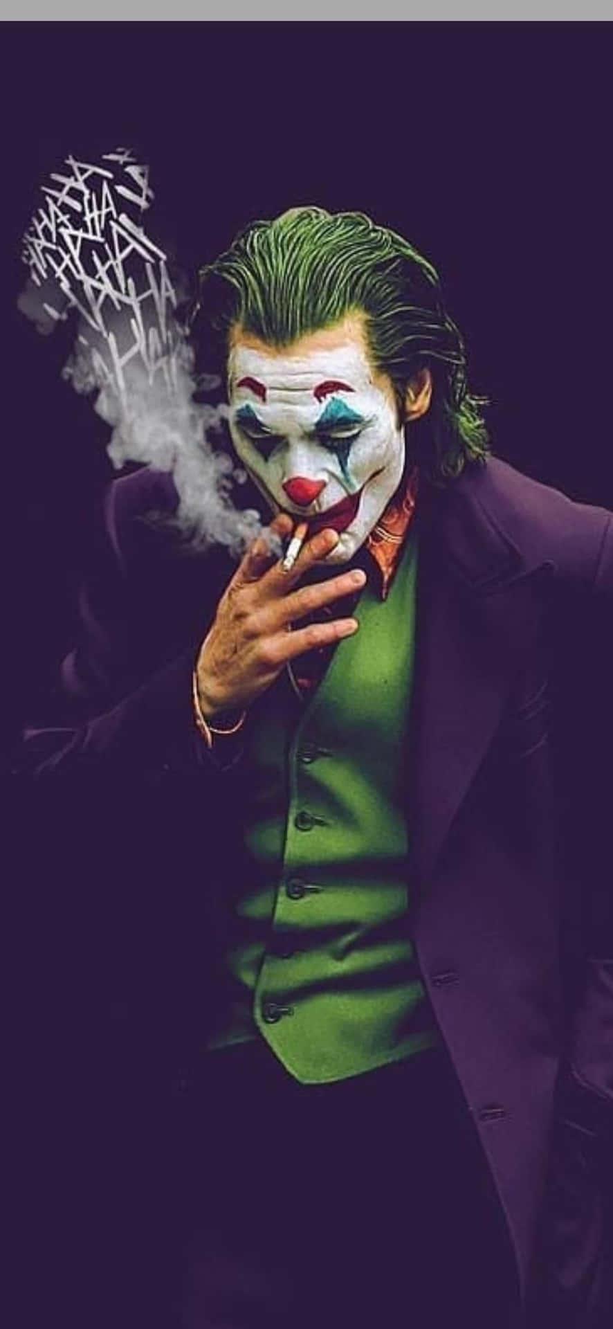 Cool Green Dangerous Joker Smoking Background