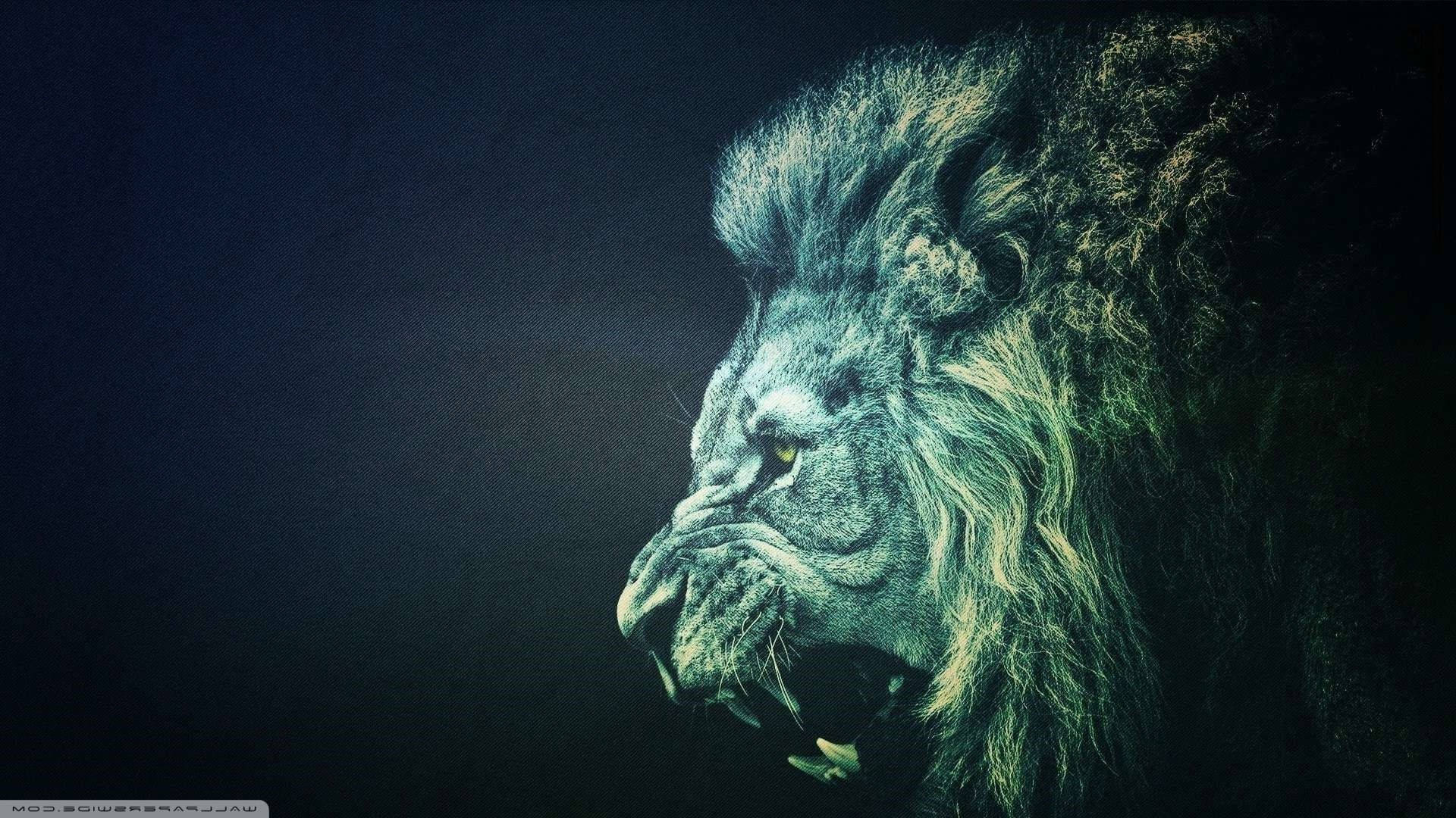Cool Green Lion Head Background