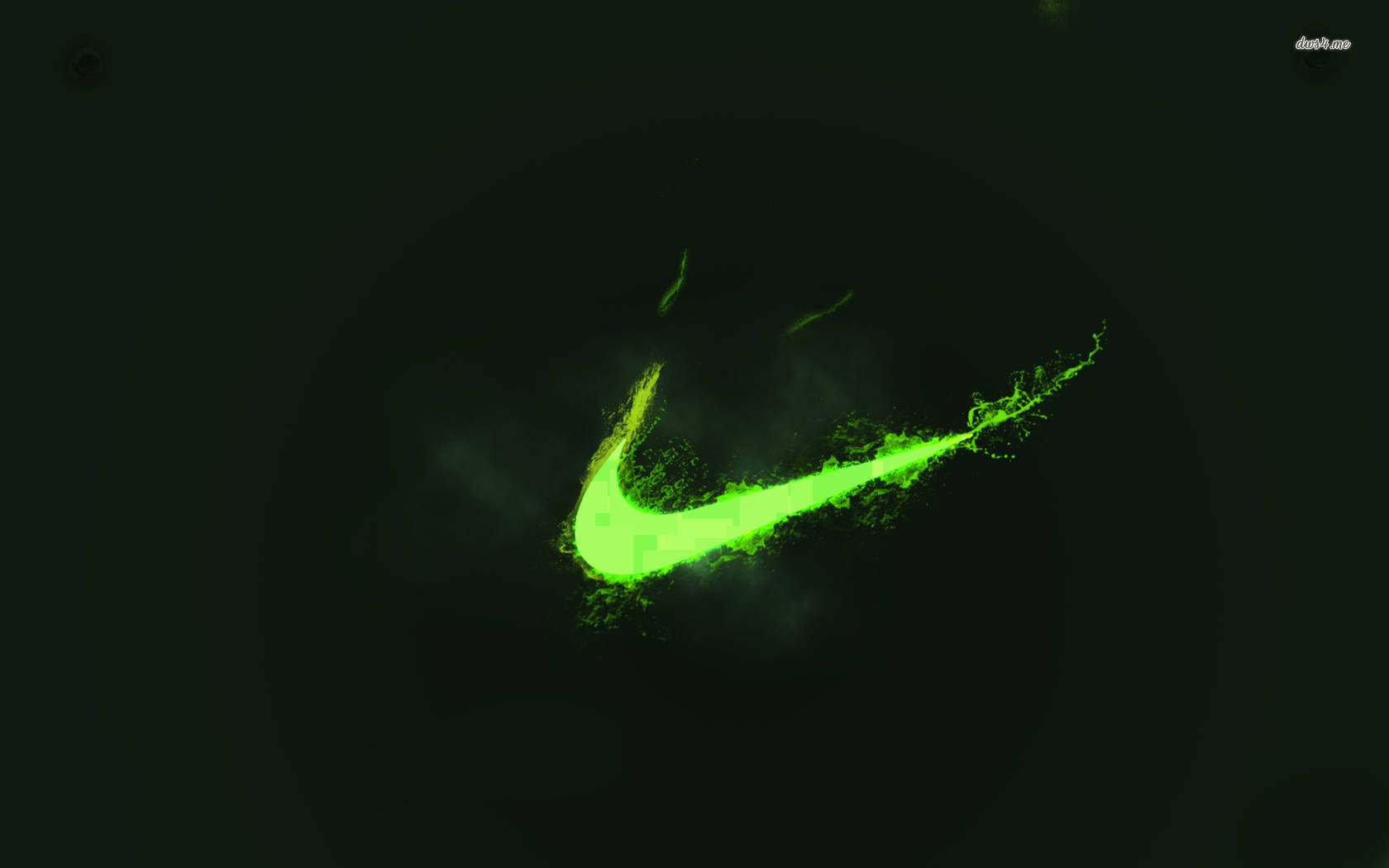 Cool Green Lit Nike Logo Background