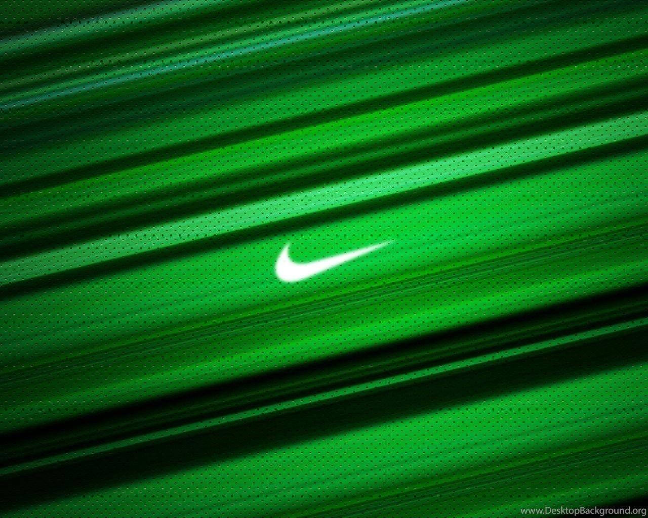 Cool Green White Nike Logo Background