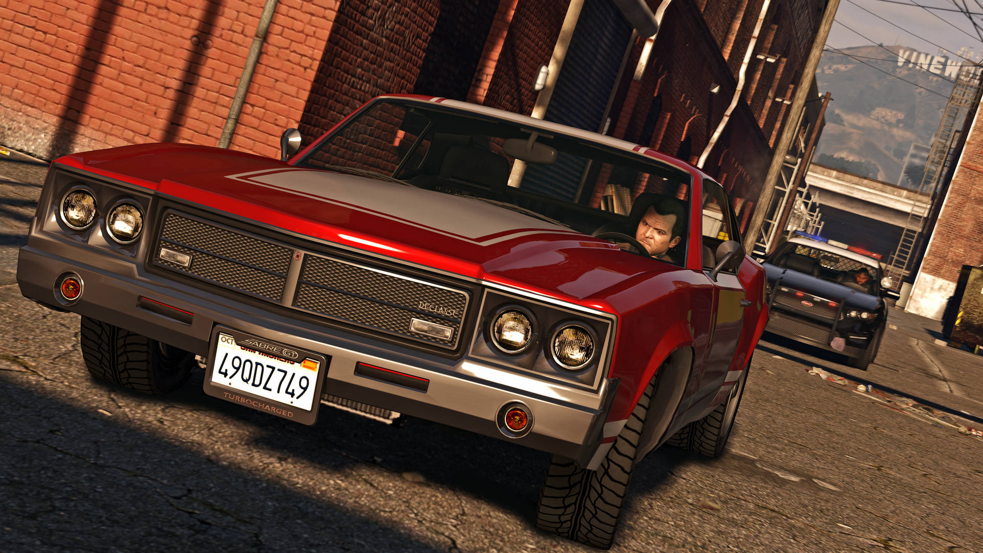 Cool Gta Red Car Chase Background