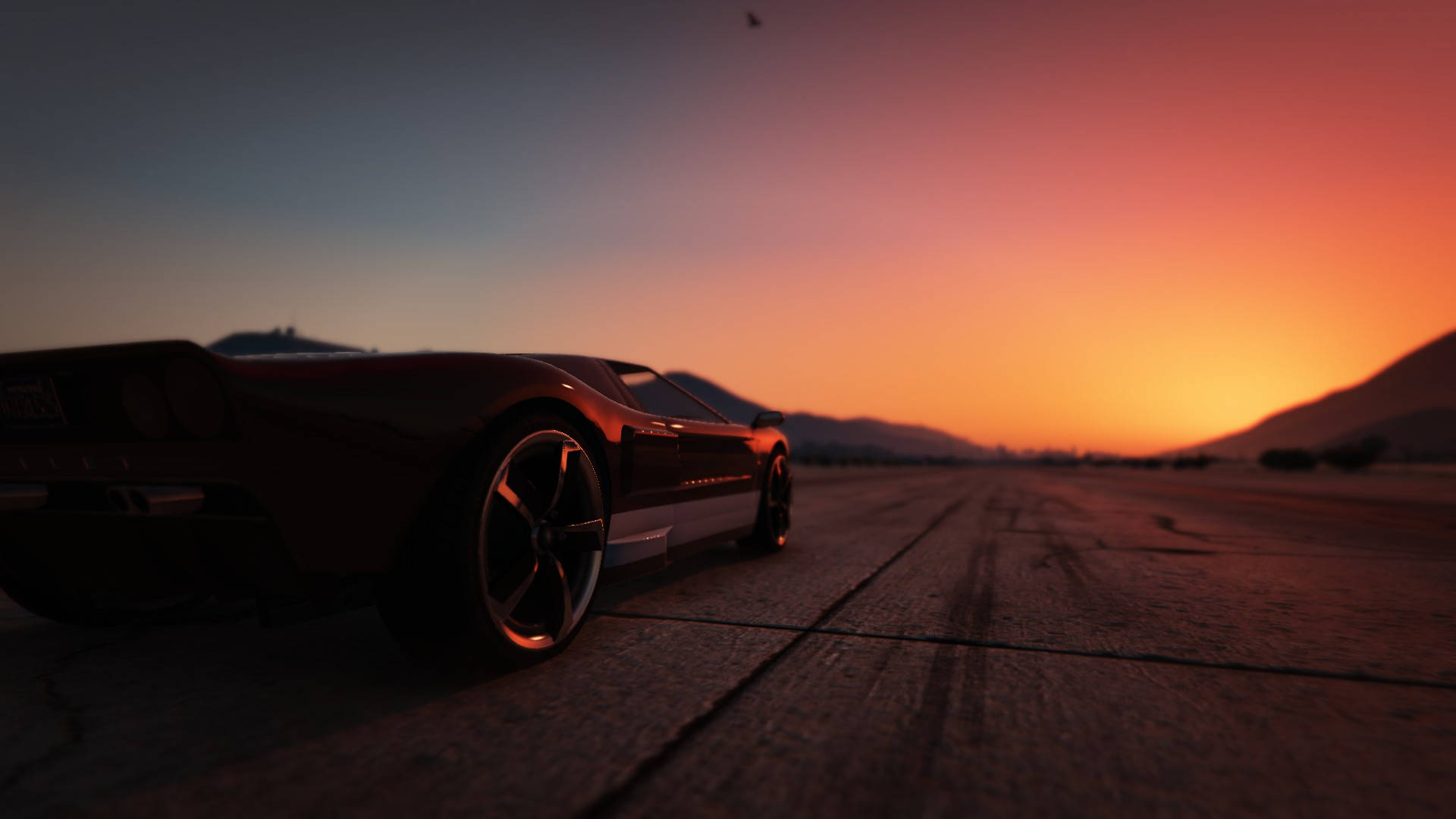 Cool Gta Sports Car Sunset Background