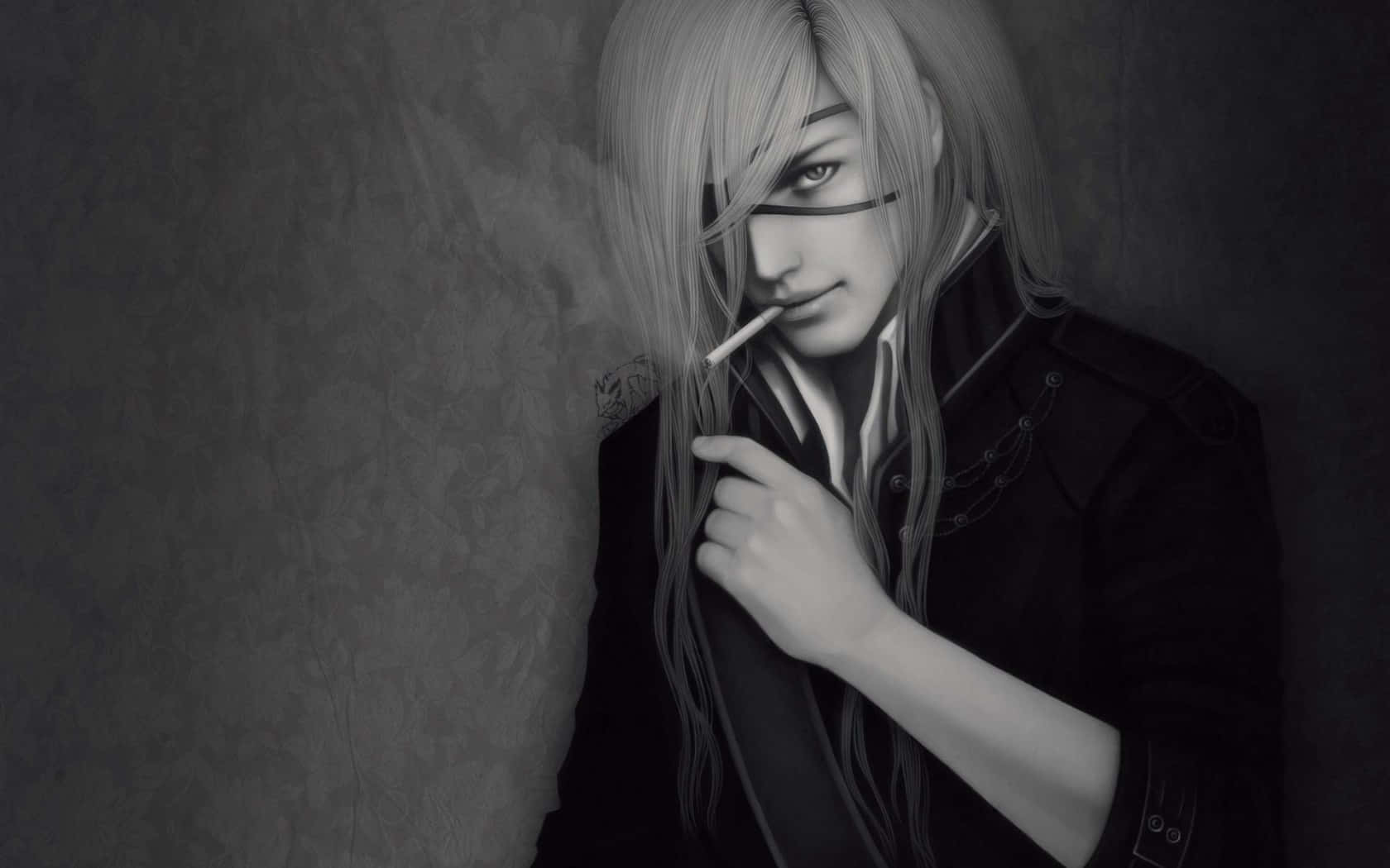 Cool Guy Cosplayer With Eyepatch Background