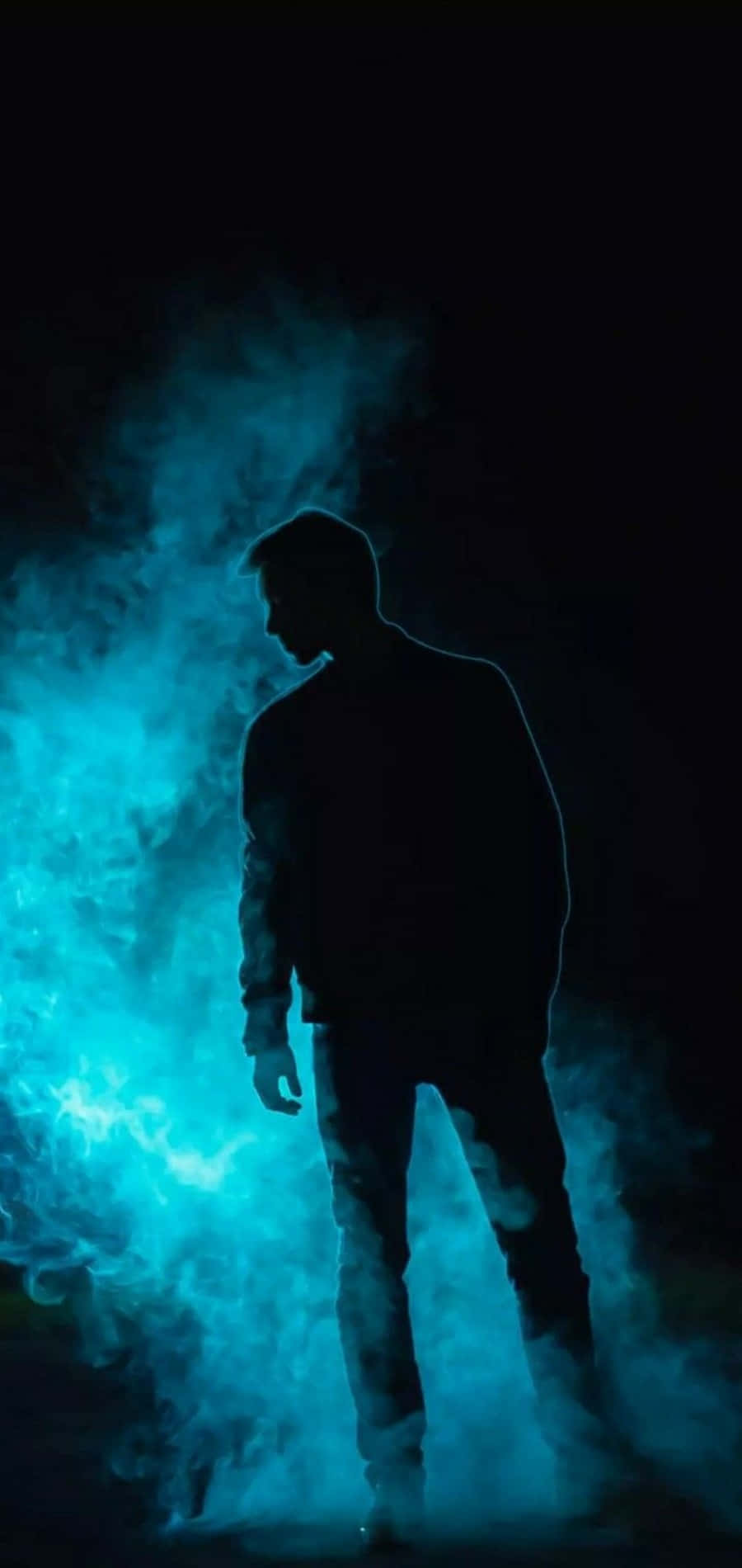 Cool Guy Silhouette Against Smoke Background