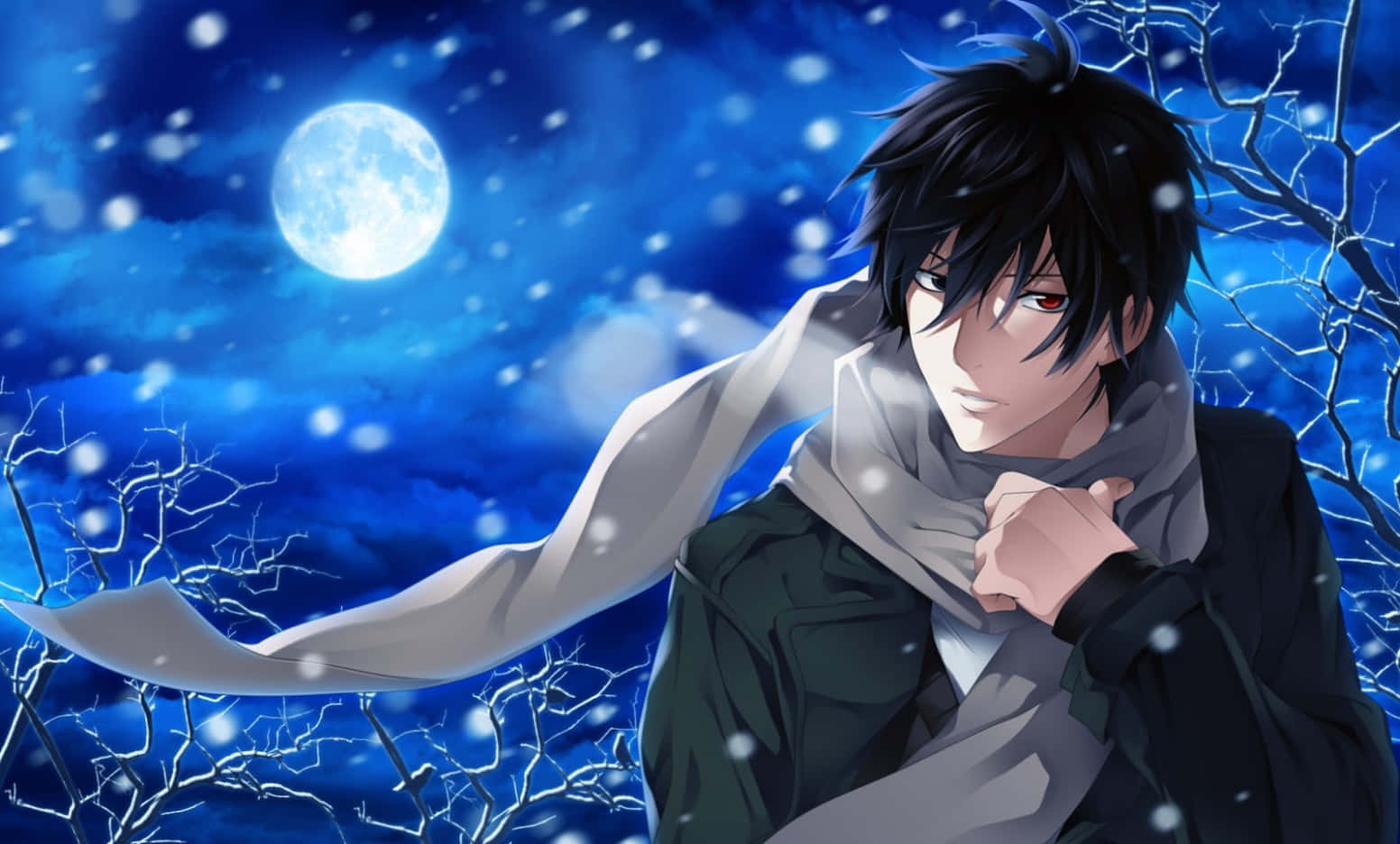 Cool Guy Yakumo Saito In Blue Winter Background