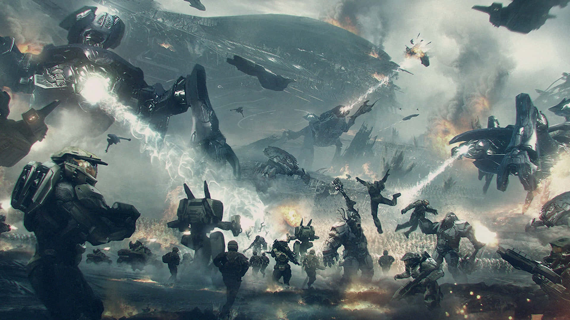 Cool Halo Soldiers In War Background