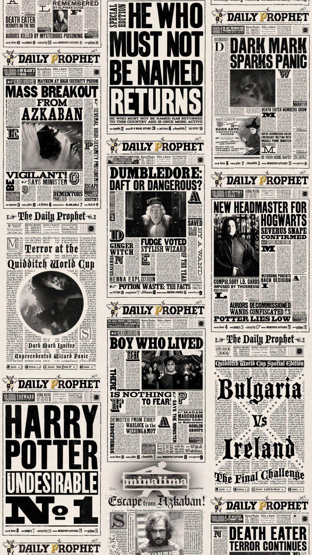 Cool Harry Potter Daily Prophet Collage Background