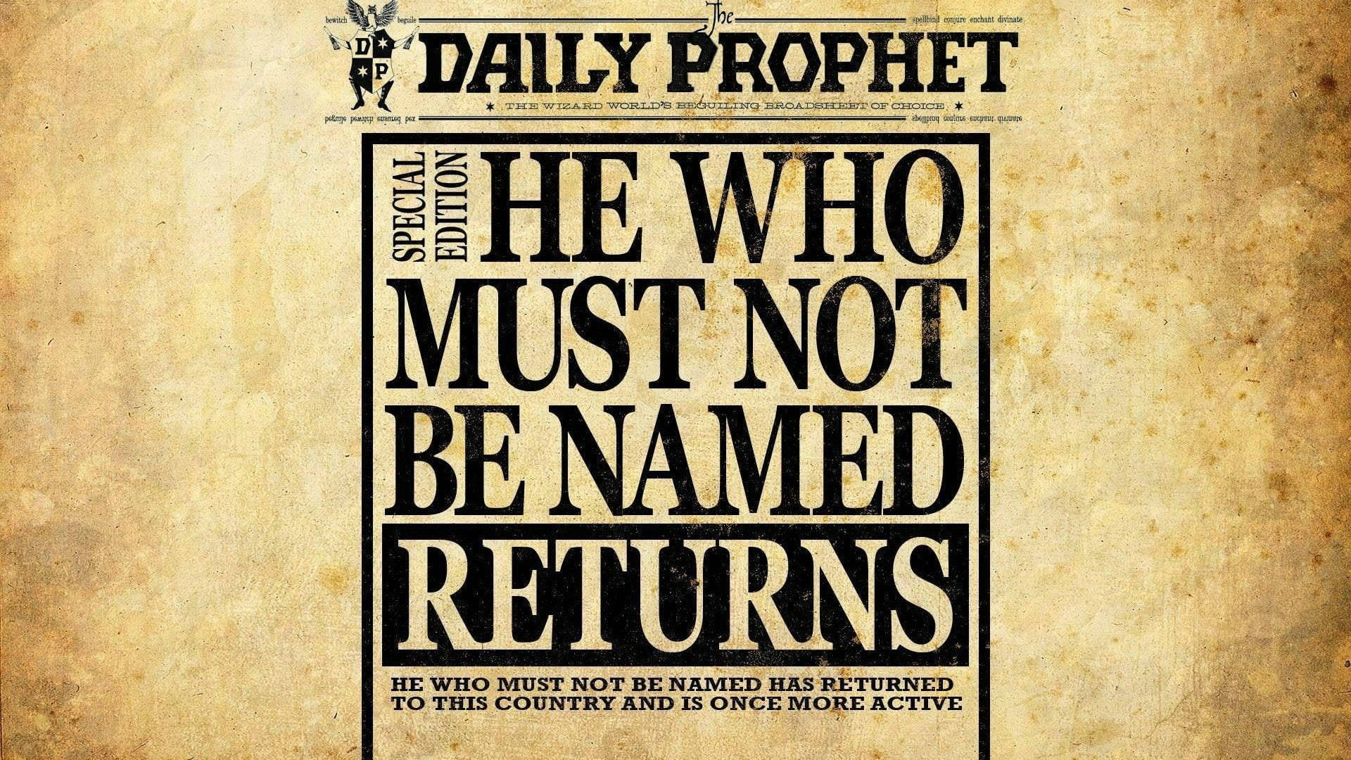 Cool Harry Potter Daily Prophet Headline Background