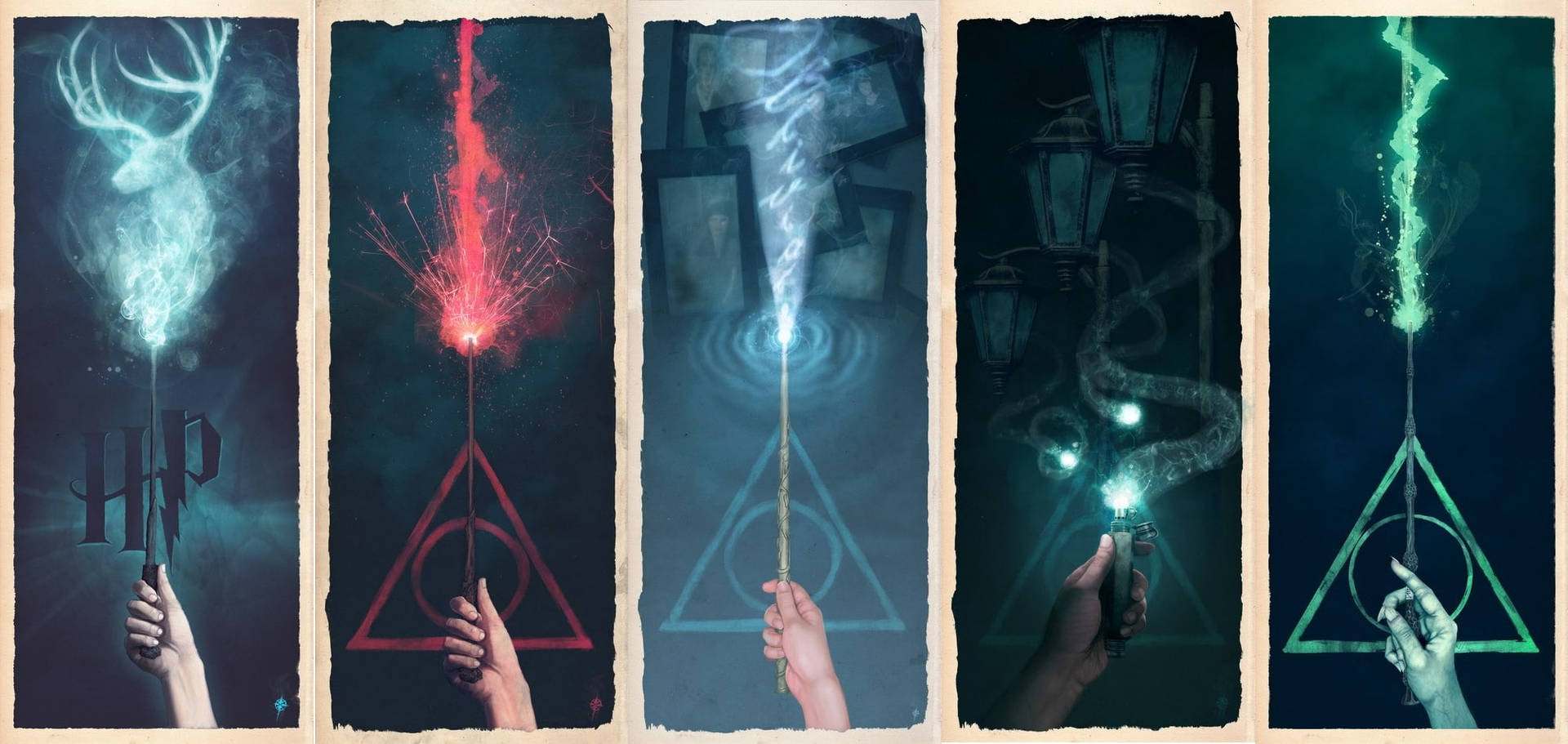 Cool Harry Potter Wands Background