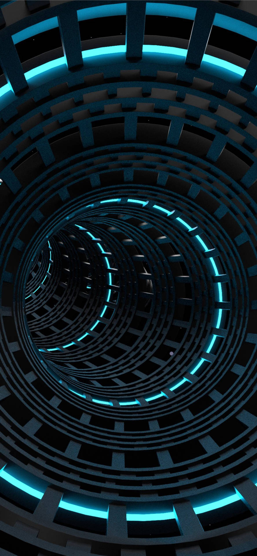 Cool Iphone 11 Blue Aesthetic Metal Tunnel Background