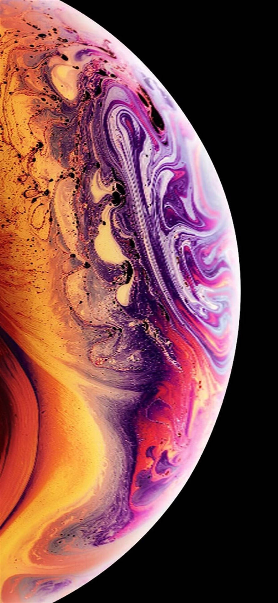 Cool Iphone 11 Purple And Yellow Planet Background