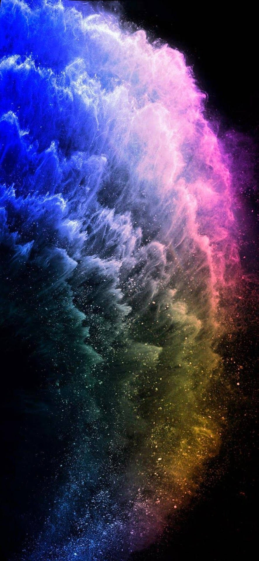Cool Iphone 11 Rainbow Aesthetic Waves Background