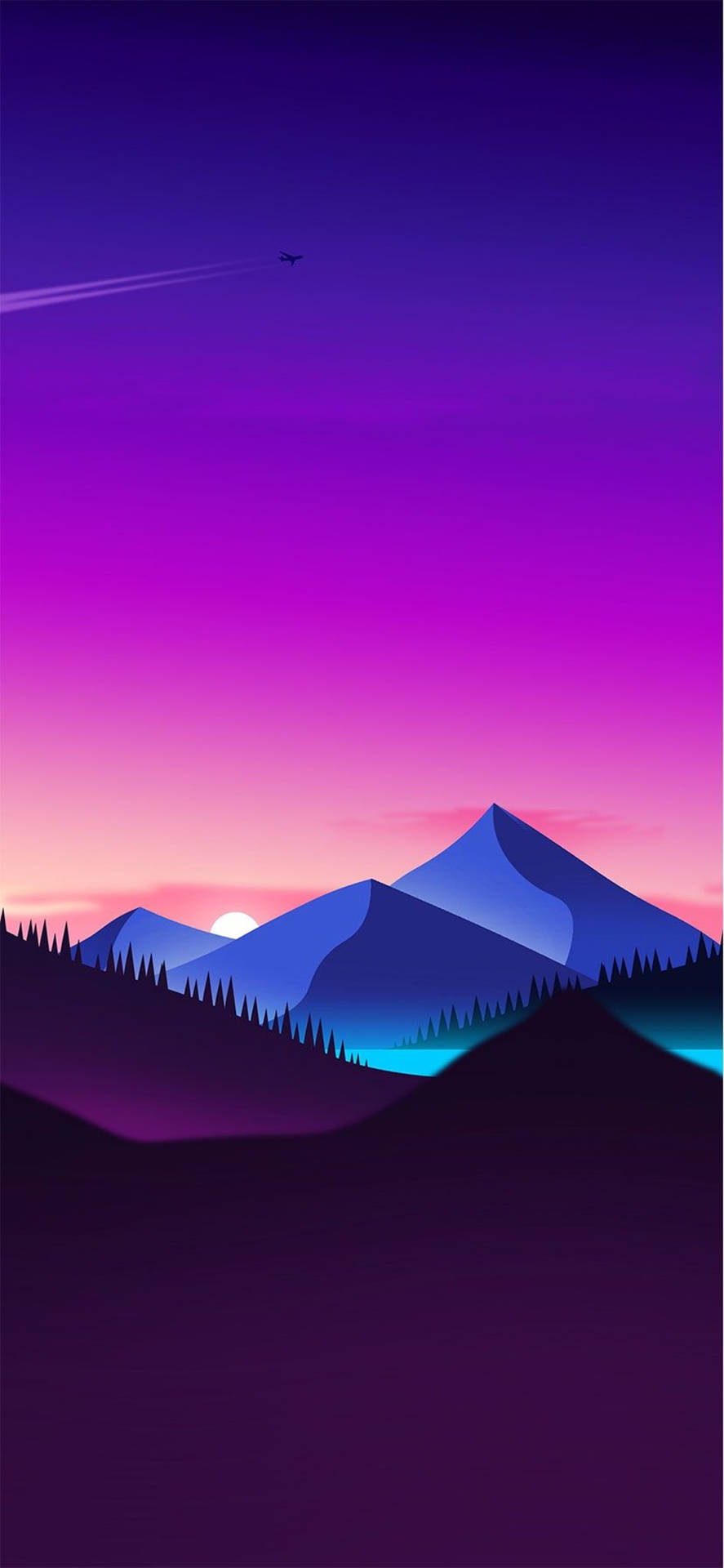 Cool Iphone 11 Vaporwave Aesthetic Mountains Background