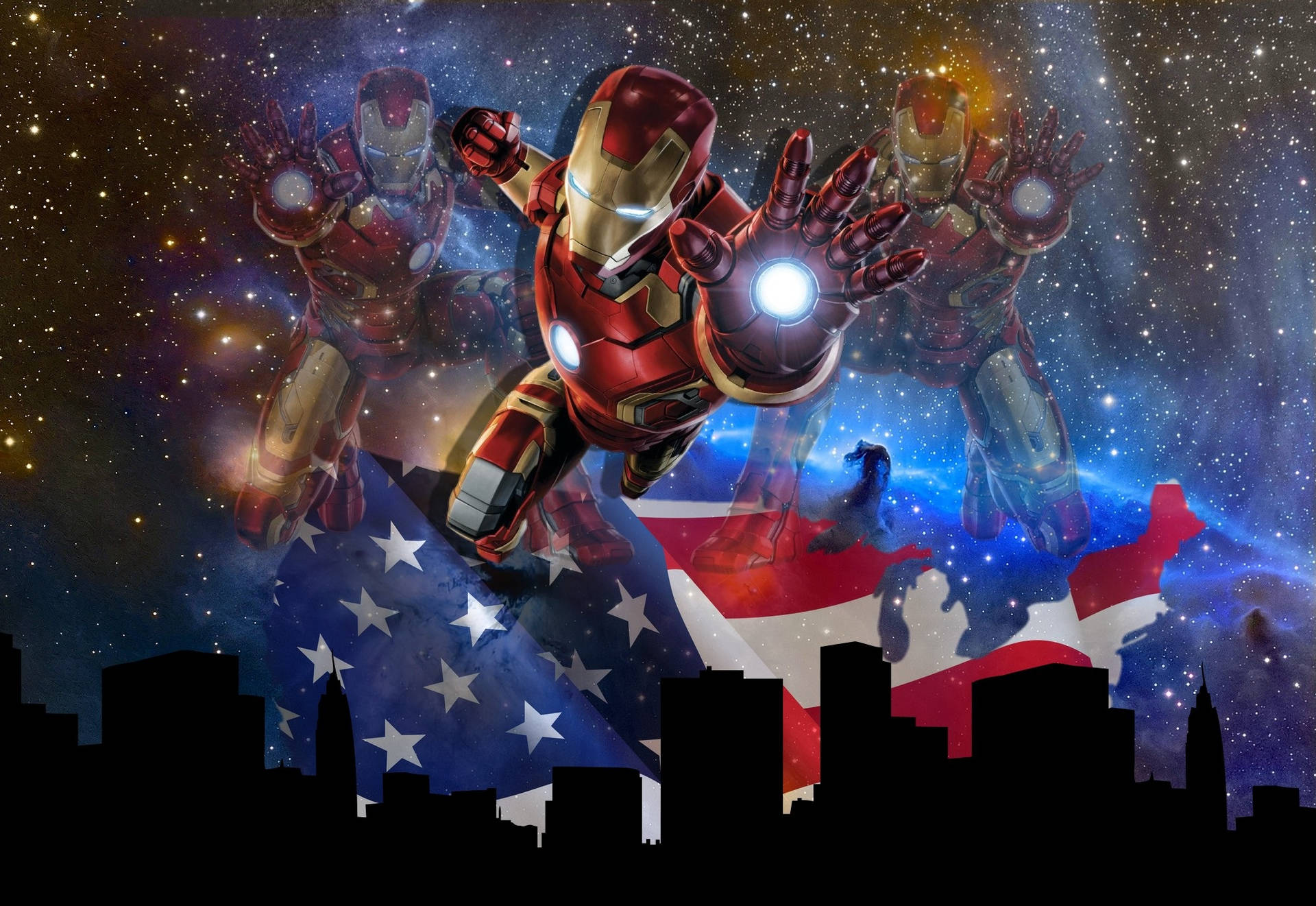 Cool Iron Man Galaxy Art Background