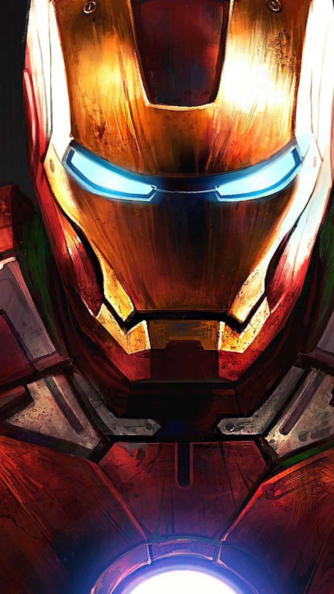 Cool Iron Man Glowing Eyes And Chest Iphone Background