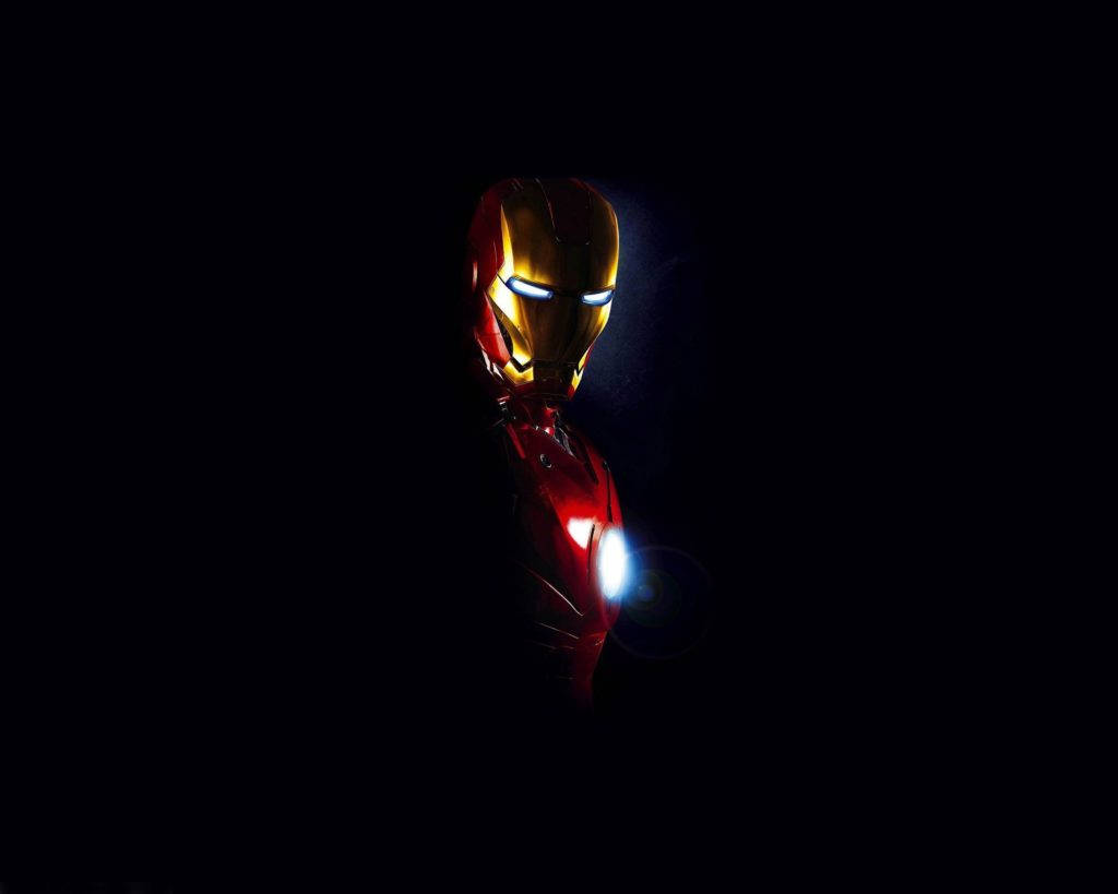 Cool Iron Man Hiding In Dark Background