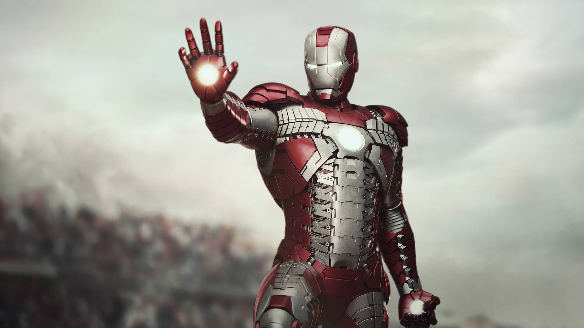 Cool Iron Man Red Silver Suit Background