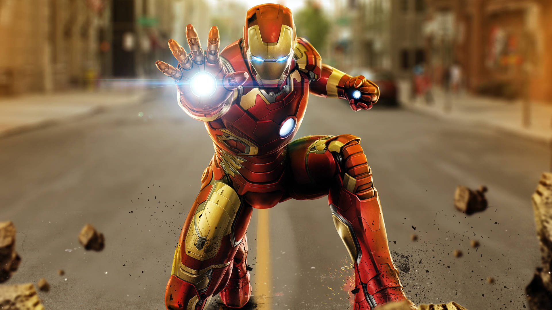 Cool Iron Man Repulsor Blast Background