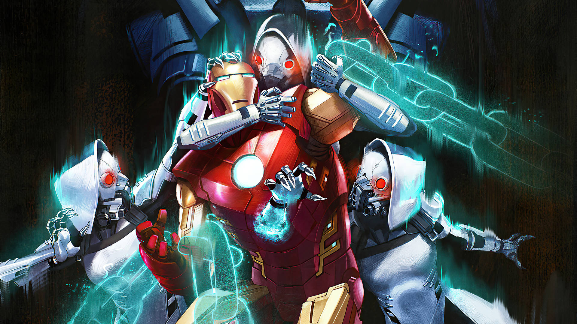 Cool Iron Man Vs Ghost Artwork Background